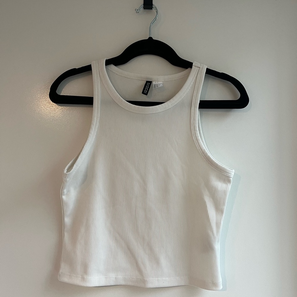 H&M White Ribbed Tank Top - Picture 2 of 3